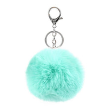 Load image into Gallery viewer, 2019 8CM 13 Colors Cute Fluffy Rabbit Fur Ball Key Chain Cream Black Pompon Artificial Rabbit Fur Keychain Women Car Bag KeyRing
