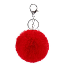Load image into Gallery viewer, 2019 8CM 13 Colors Cute Fluffy Rabbit Fur Ball Key Chain Cream Black Pompon Artificial Rabbit Fur Keychain Women Car Bag KeyRing