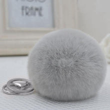 Load image into Gallery viewer, 2019 8CM 13 Colors Cute Fluffy Rabbit Fur Ball Key Chain Cream Black Pompon Artificial Rabbit Fur Keychain Women Car Bag KeyRing