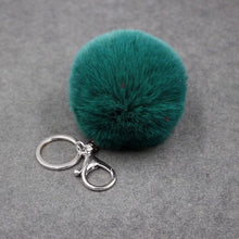 Load image into Gallery viewer, 2019 8CM 13 Colors Cute Fluffy Rabbit Fur Ball Key Chain Cream Black Pompon Artificial Rabbit Fur Keychain Women Car Bag KeyRing