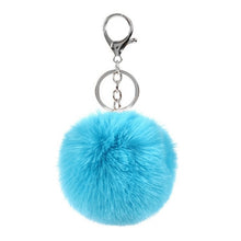 Load image into Gallery viewer, 2019 8CM 13 Colors Cute Fluffy Rabbit Fur Ball Key Chain Cream Black Pompon Artificial Rabbit Fur Keychain Women Car Bag KeyRing