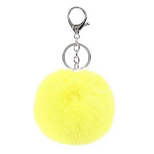 Load image into Gallery viewer, 2019 8CM 13 Colors Cute Fluffy Rabbit Fur Ball Key Chain Cream Black Pompon Artificial Rabbit Fur Keychain Women Car Bag KeyRing