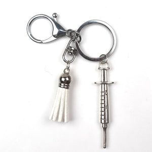 New Nurse Medical Box Medical Key Chain Needle Syringe Stethoscope Tassel Color Cute Keychain Jewelry Gift