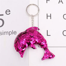 Load image into Gallery viewer, Sitaicery Dolphin Keychain Cute Sequin Original Keyrings Woman&#39;s Accesories Keychain On The Bag Llavero Christmas Gift Trinket