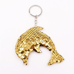 Sitaicery Dolphin Keychain Cute Sequin Original Keyrings Woman's Accesories Keychain On The Bag Llavero Christmas Gift Trinket