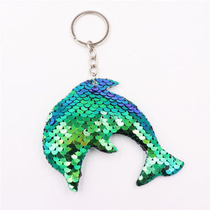 Sitaicery Dolphin Keychain Cute Sequin Original Keyrings Woman's Accesories Keychain On The Bag Llavero Christmas Gift Trinket
