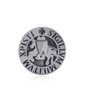 Knight Templar Keychain Letter Sigillum Militum Xpisti Vintage Silver Pendant Key Chain for Women Men Car Keyring Jewelry