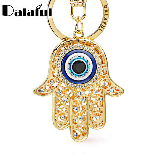 Lucky Hamsa Fatima Hand Eyes Keychains Charm Amulet Purse Bag Buckle Pendant For Car Keyrings key chains holder women K236