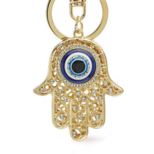 Load image into Gallery viewer, Lucky Hamsa Fatima Hand Eyes Keychains Charm Amulet Purse Bag Buckle Pendant For Car Keyrings key chains holder women K236