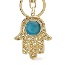Load image into Gallery viewer, Lucky Hamsa Fatima Hand Eyes Keychains Charm Amulet Purse Bag Buckle Pendant For Car Keyrings key chains holder women K236