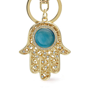 Lucky Hamsa Fatima Hand Eyes Keychains Charm Amulet Purse Bag Buckle Pendant For Car Keyrings key chains holder women K236