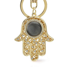 Load image into Gallery viewer, Lucky Hamsa Fatima Hand Eyes Keychains Charm Amulet Purse Bag Buckle Pendant For Car Keyrings key chains holder women K236