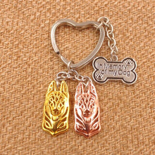 Load image into Gallery viewer, 2019 Belgian Malinois Dog Animal Gold Silver Plated Metal Pendant Keychain For Bag Car Women Men Key Ring Love Jewelry K149
