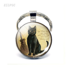 Load image into Gallery viewer, Vintage Two Yin Yang Cats Pendant  Key Chain Metal Key Ring Cabochon Keychain for Fashion Women Men