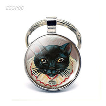 Load image into Gallery viewer, Vintage Two Yin Yang Cats Pendant  Key Chain Metal Key Ring Cabochon Keychain for Fashion Women Men