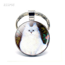 Load image into Gallery viewer, Vintage Two Yin Yang Cats Pendant  Key Chain Metal Key Ring Cabochon Keychain for Fashion Women Men
